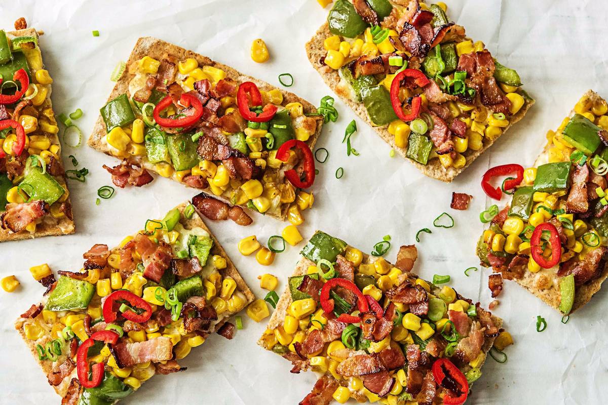 Breakfast Bacon and Cheese Flatbreads
