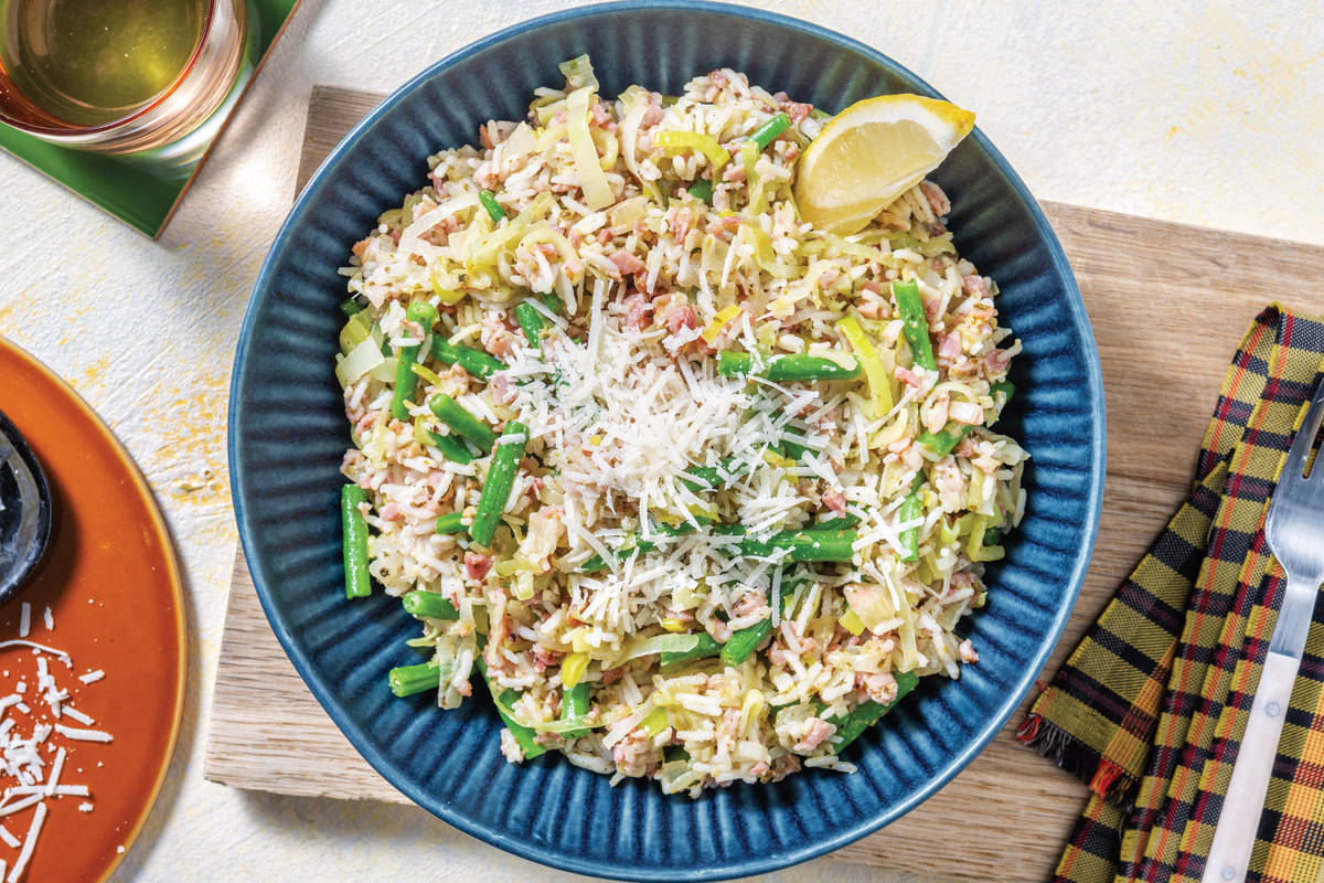 Bacon & Basil Pesto Rice Pilaf