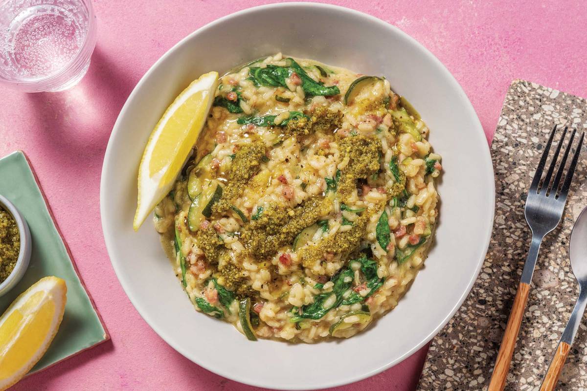 Bacon & Basil Pesto Risotto