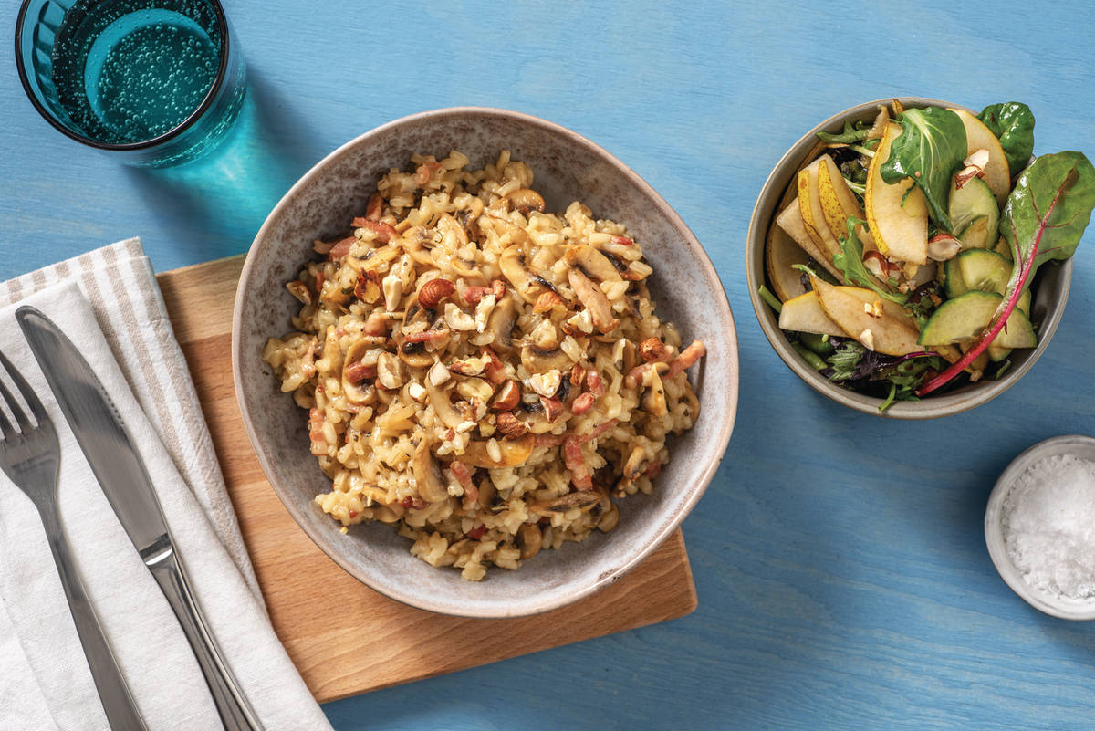 Baked Bacon, Mushroom & Sage Risotto