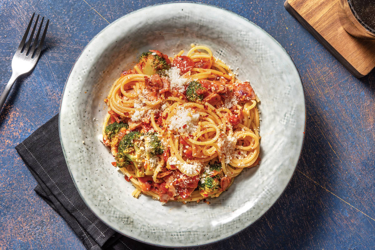 Bacon, Broccoli & Parmesan Spaghetti