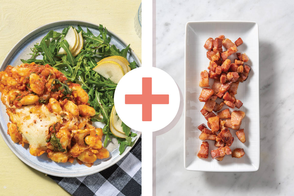Cheesy Bacon & Veggie Grilled Gnocchi
