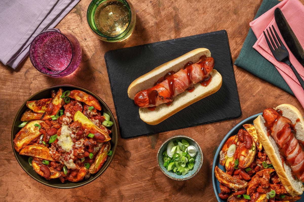 Bacon Wrapped Sausage in a Brioche Bun