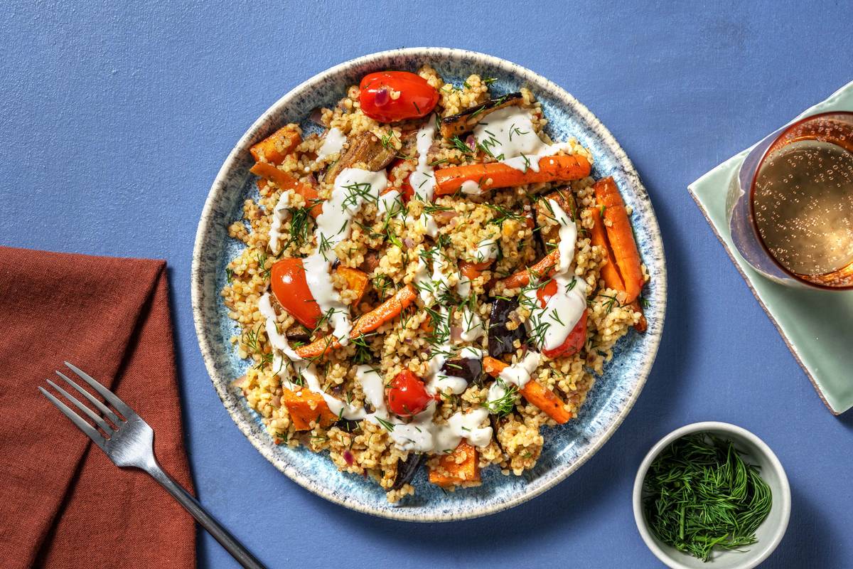 Baharat Roasted Root Veg and Aubergine