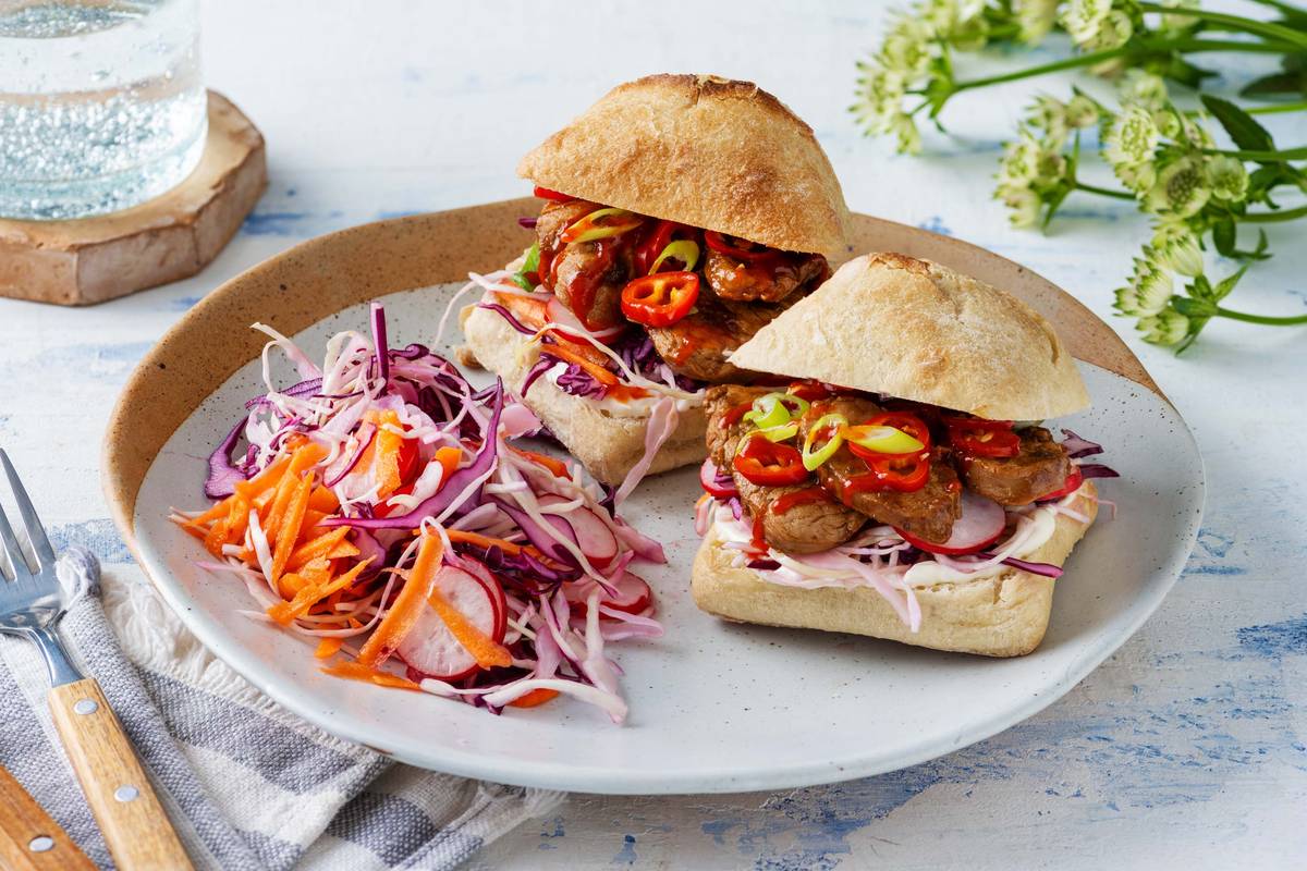 Bahn Mi Inspired Pork Ciabattas