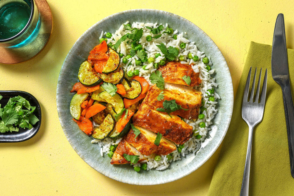 Poulet au four garni de chutney à la mangue