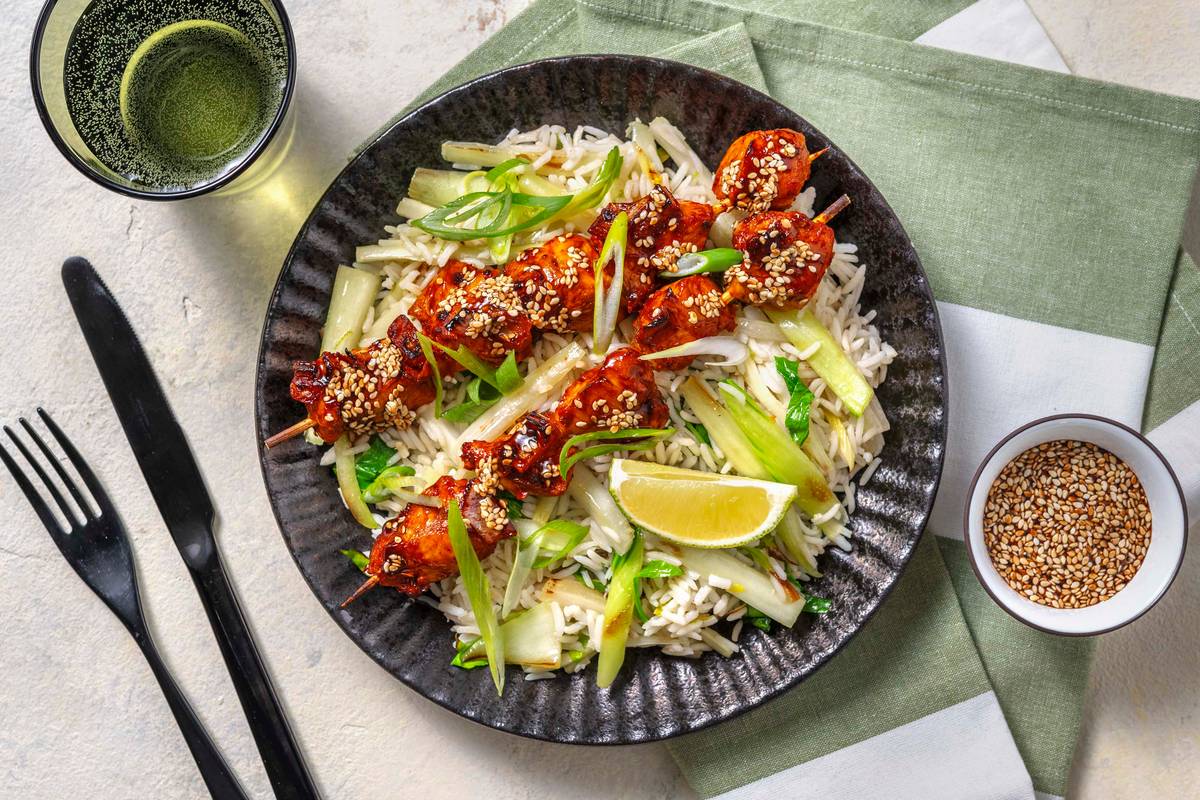 Baked Sambal Chicken Skewers