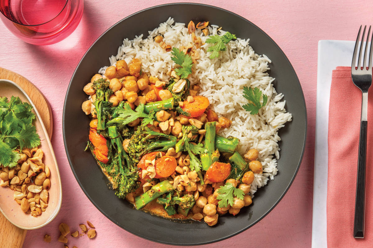Baked Thai Red Chickpea Curry