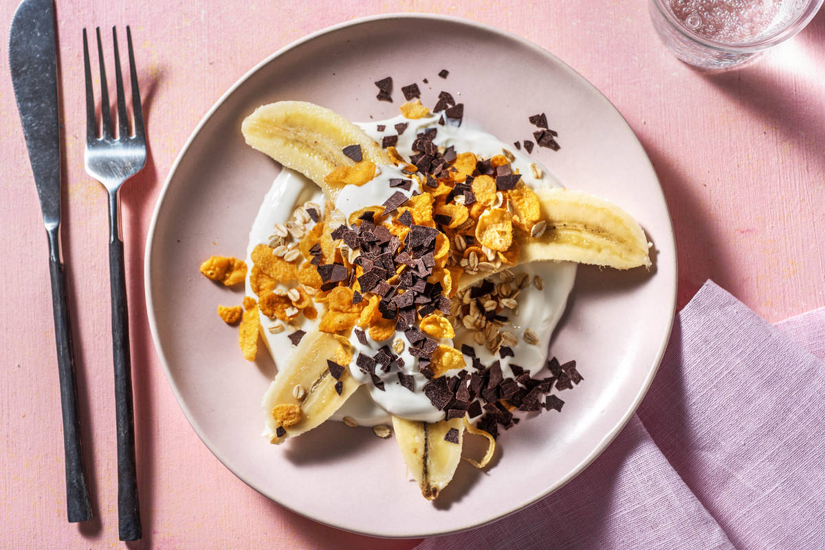 Bananensplit met yoghurt