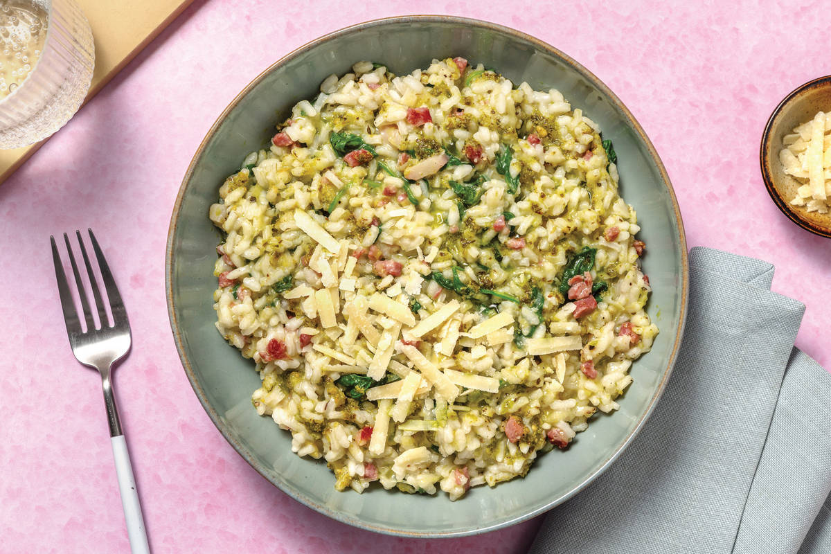 Basil Pesto & Bacon Risotto