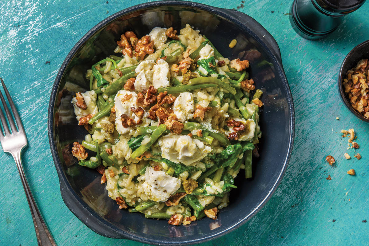 Basil Pesto & Goat Cheese Risotto