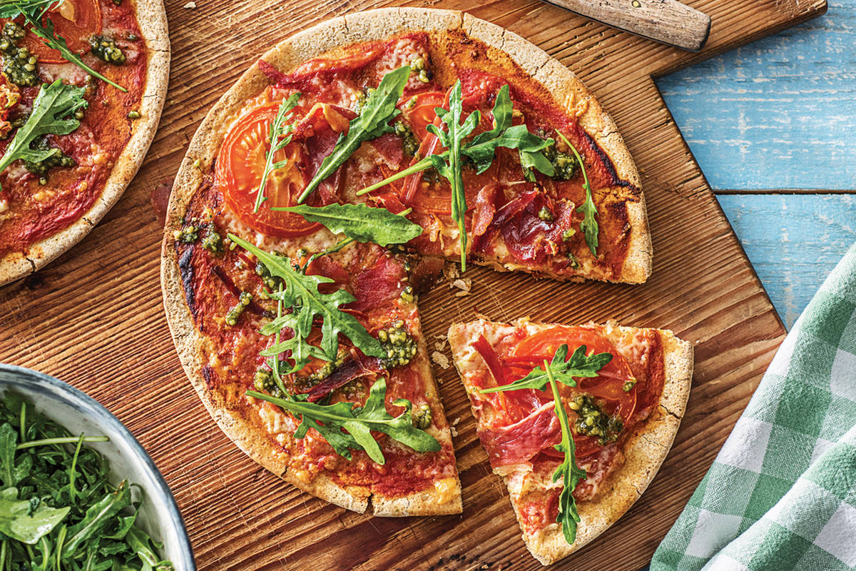 Speedy Serrano Ham, Rocket & Basil Pesto Pizza