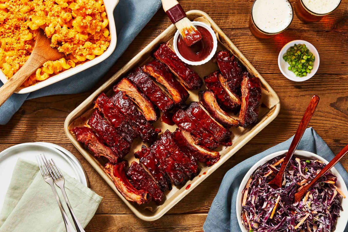 Grilled Hot-BBQ Ribs and Corn
