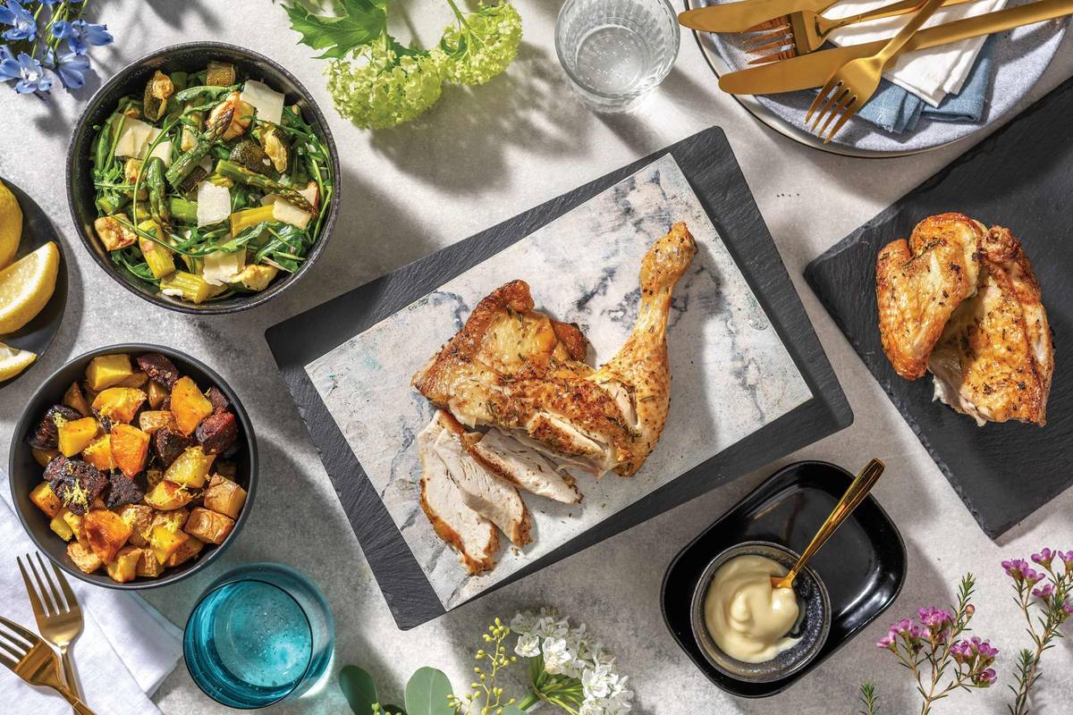 [BBQ] BBQ Rosemary Lemon Chicken & Chorizo Potatoes