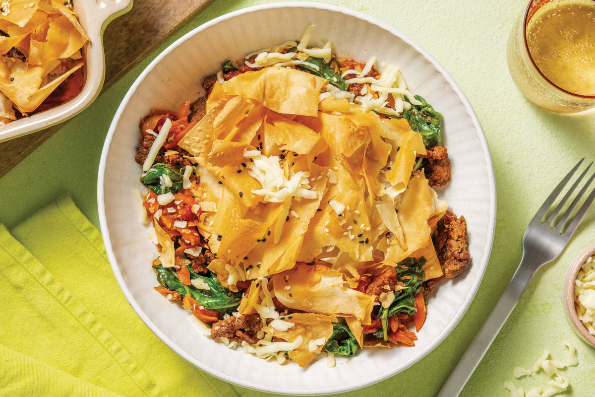 Easy BBQ Beef & Filo Pastry Pie