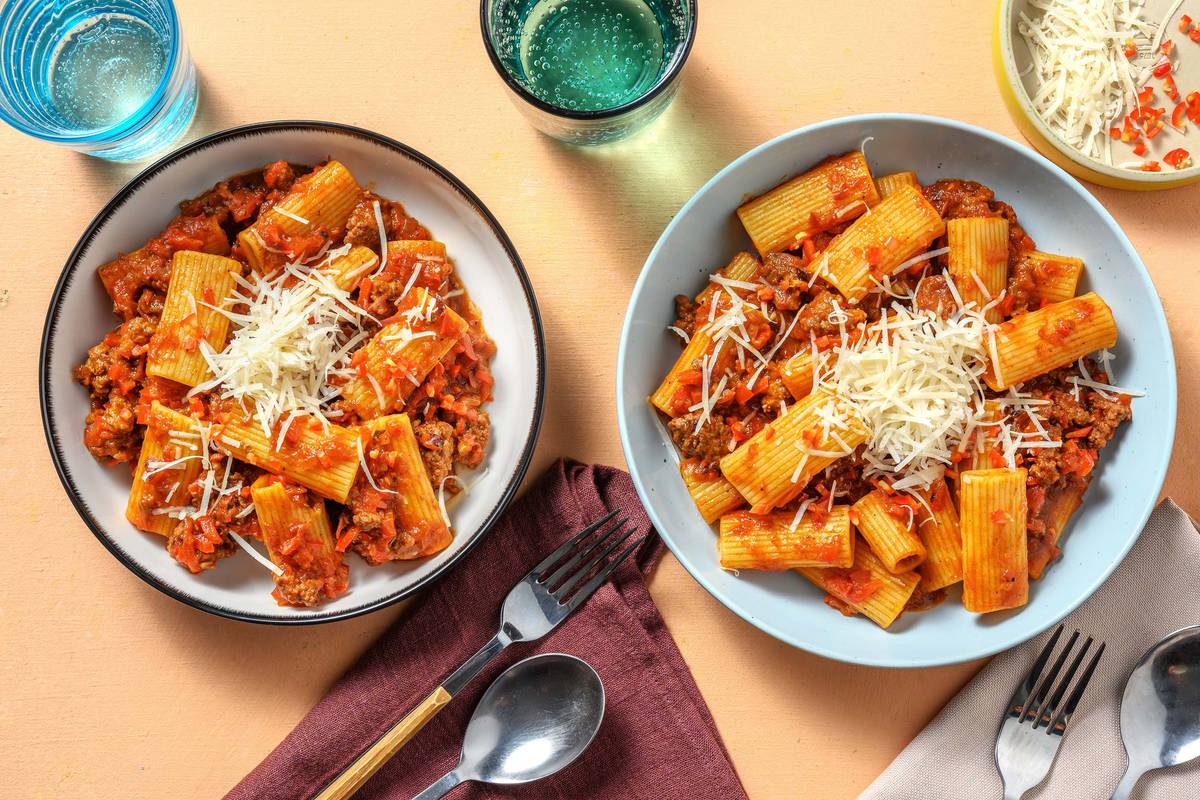 BBQ Beef Ragu Rigatoni