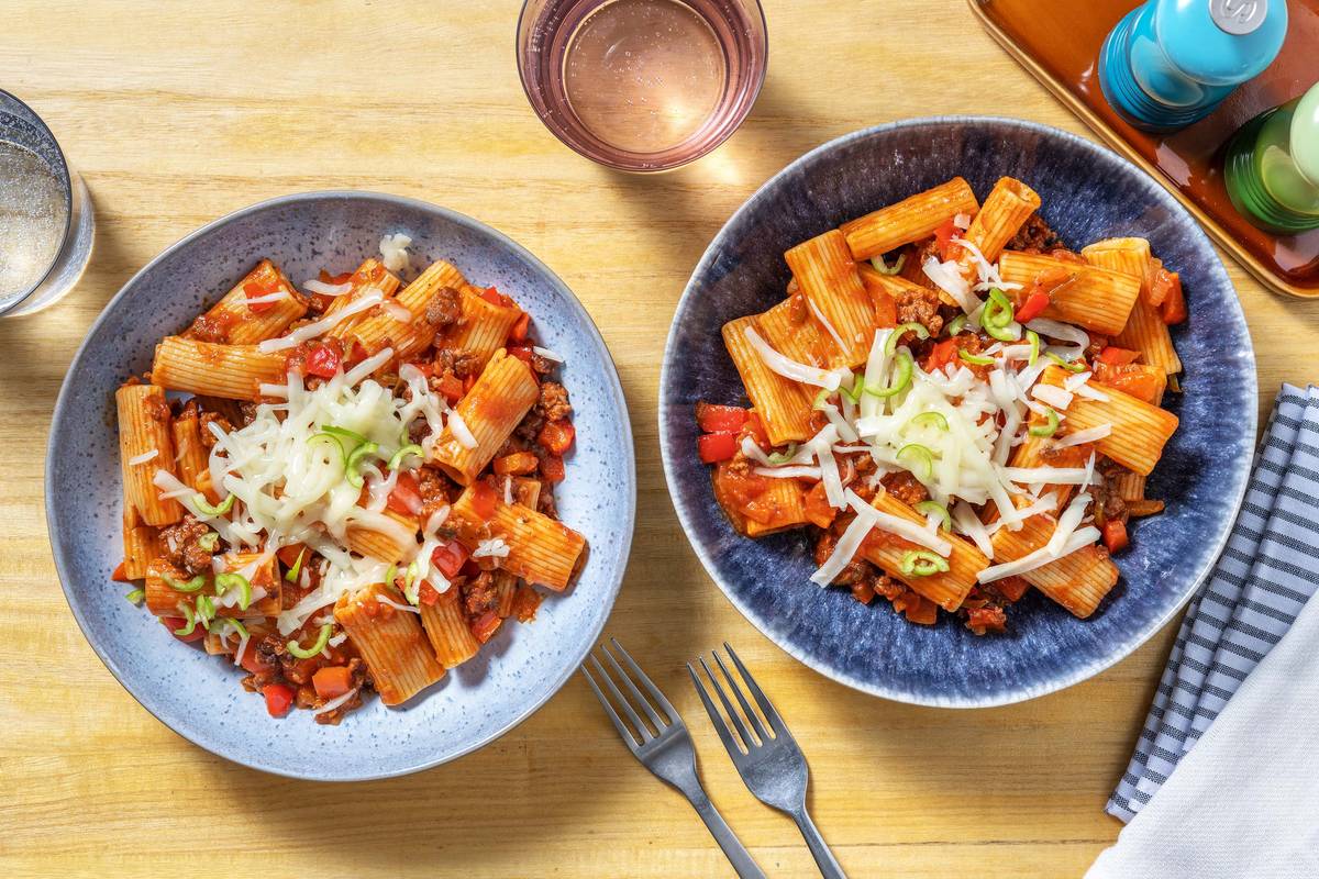 BBQ Beef Ragu Rigatoni