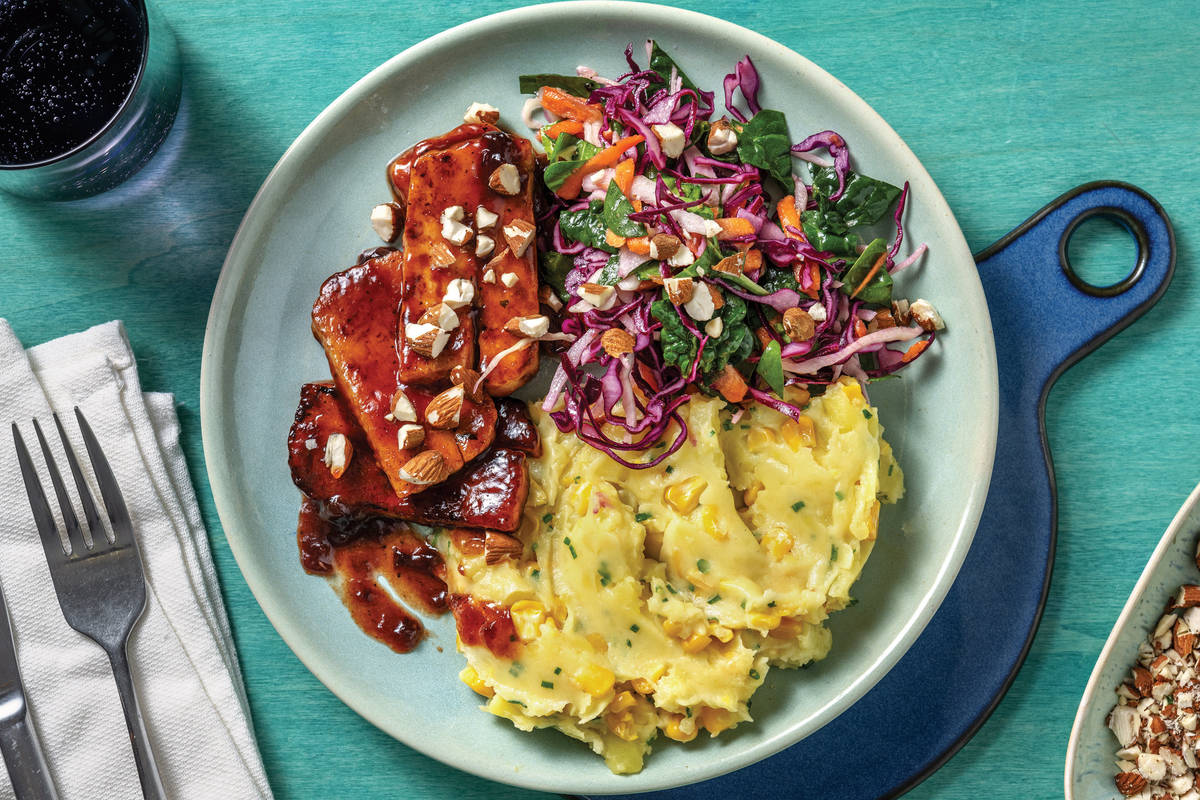 BBQ Cherry-Glazed Haloumi & Slaw