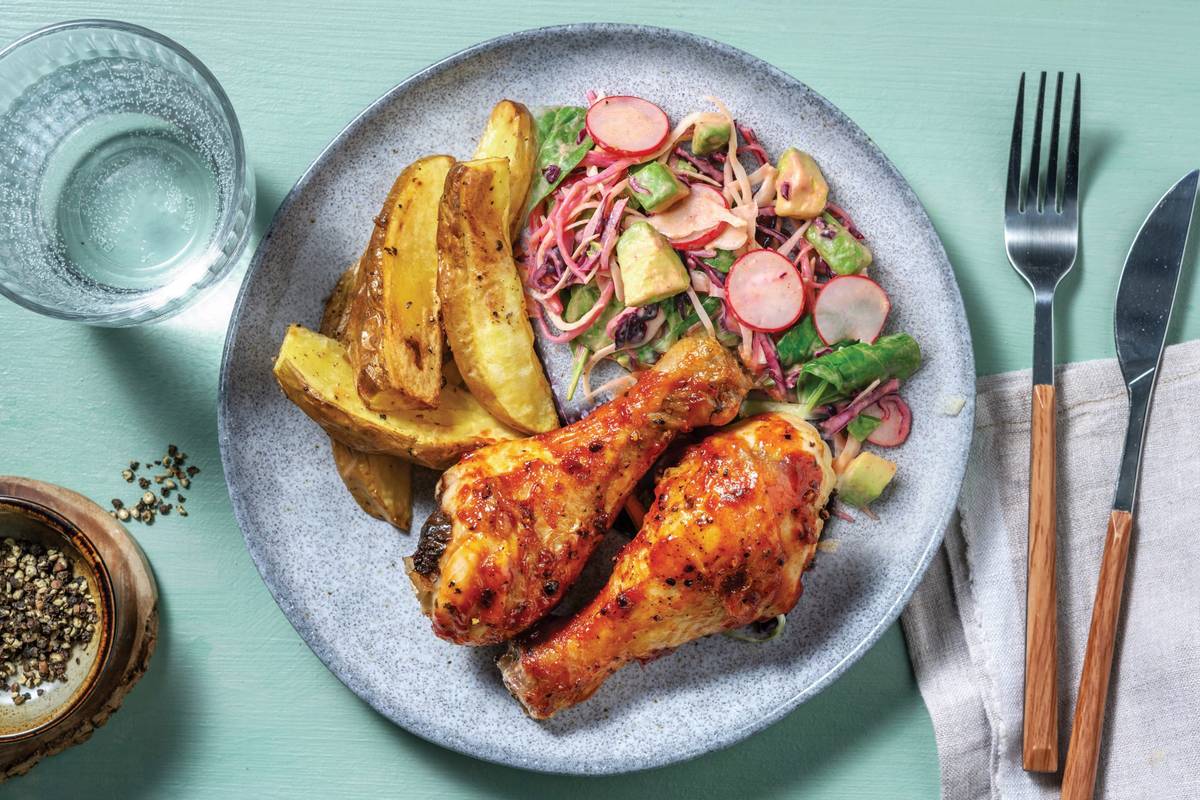 Sticky Sriracha-Glazed Chicken Drumsticks