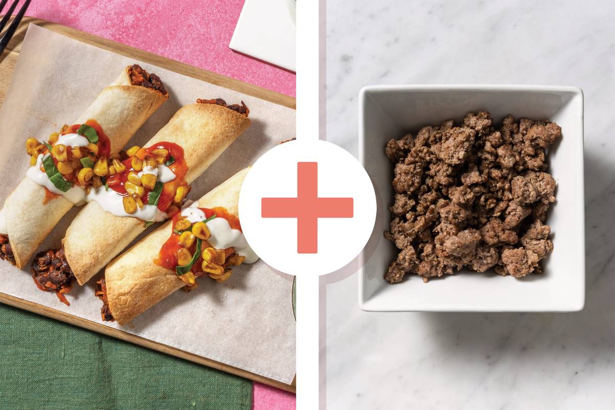 Beef & Black Bean Taquitos & Charred Corn Salsa