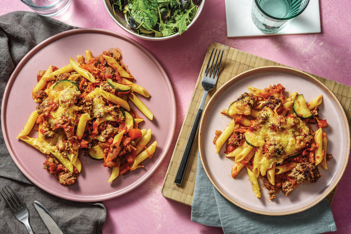 Beef Bolognese Pasta Bake