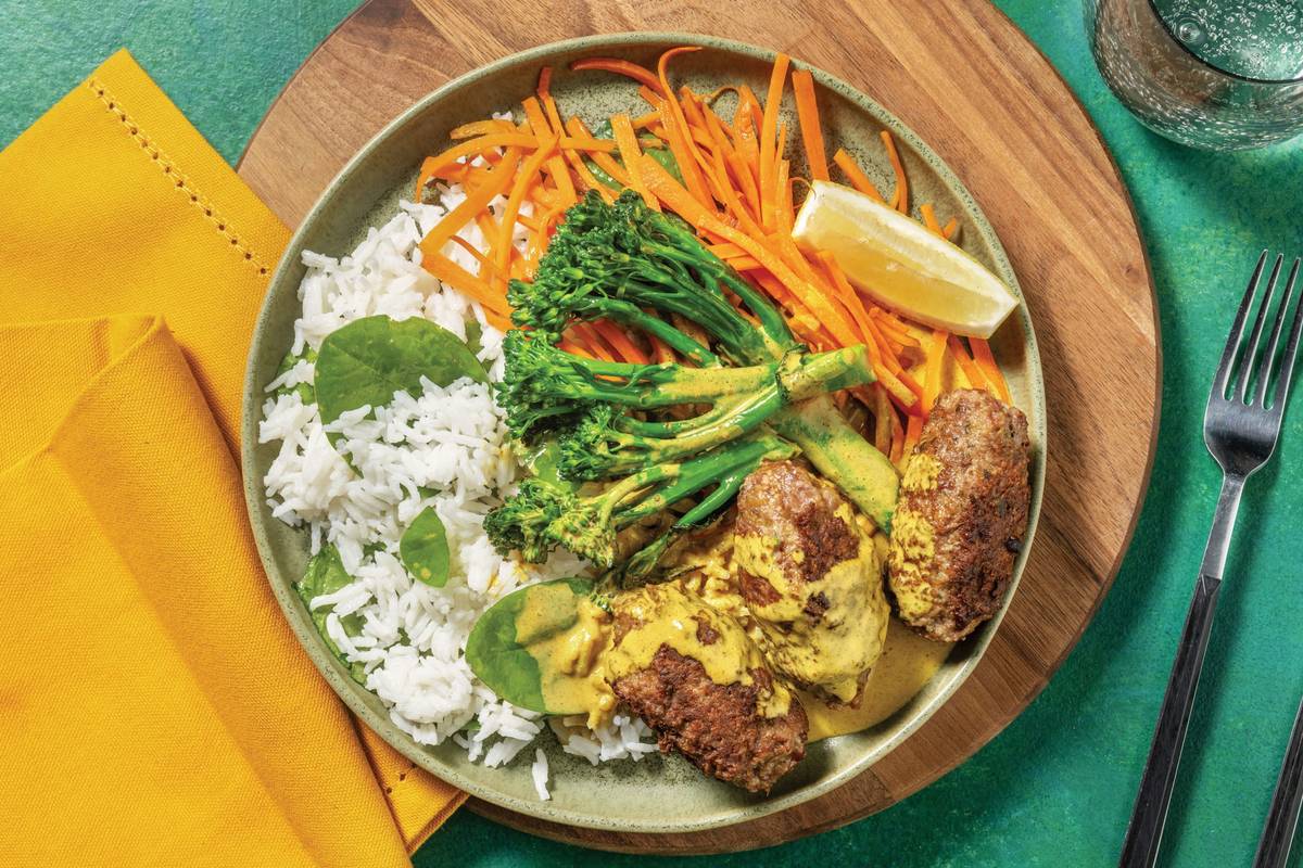 Beef Koftas & Chermoula Coconut Sauce