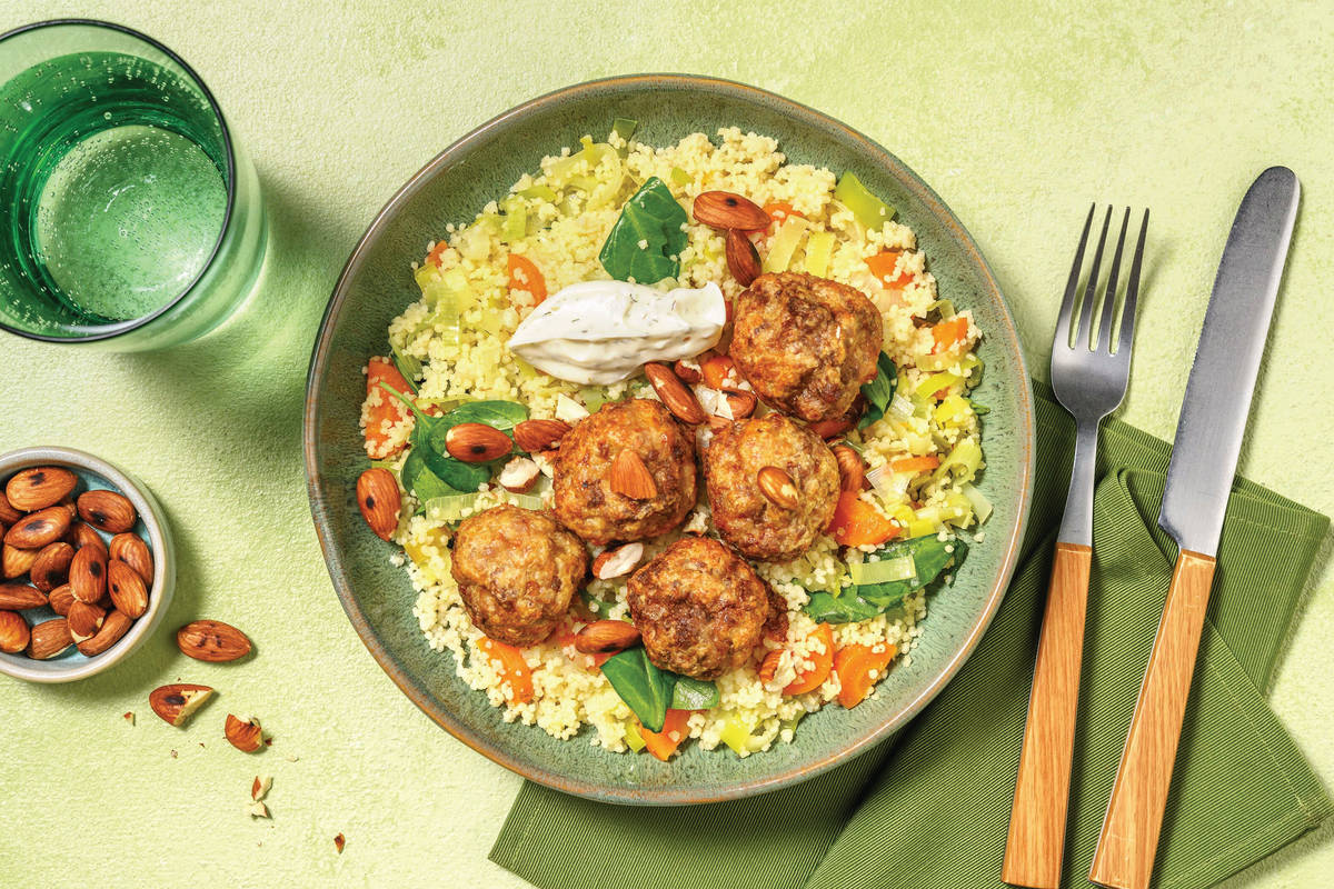 Beef-Pork Meatballs & Veggie Couscous
