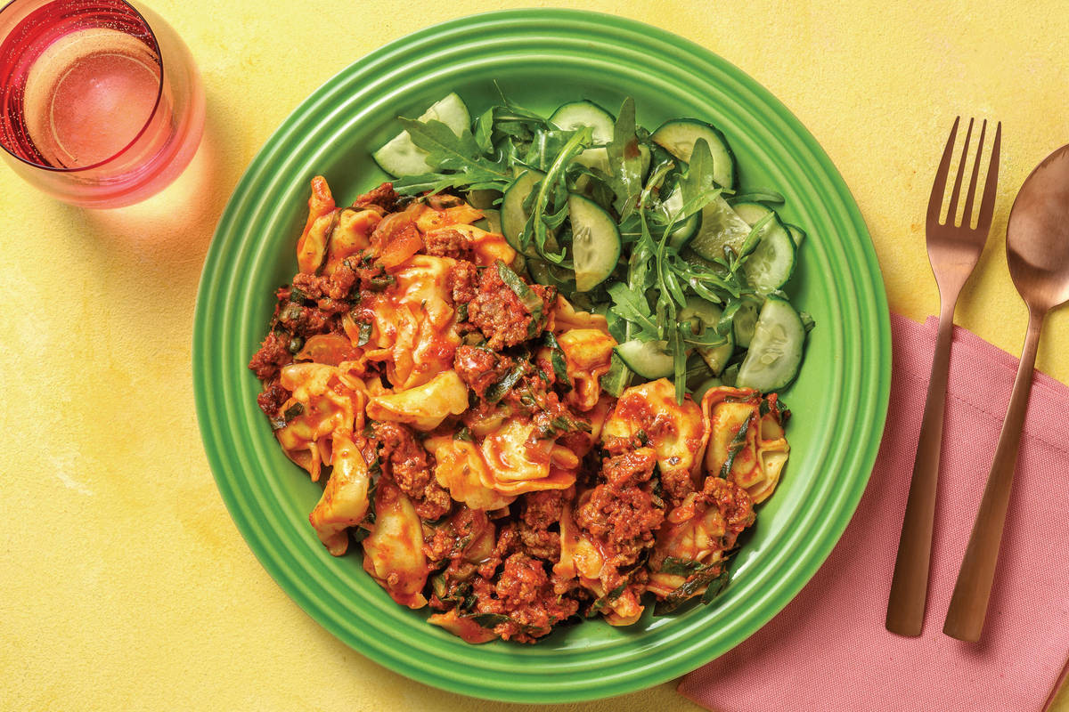 Beef Ragu & Ricotta Tortellini with Rocket Salad