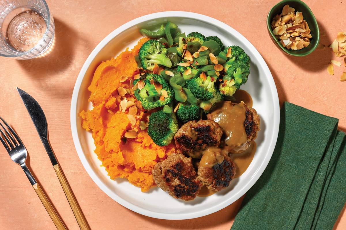 Double Beef Rissoles & Potato Medley Mash