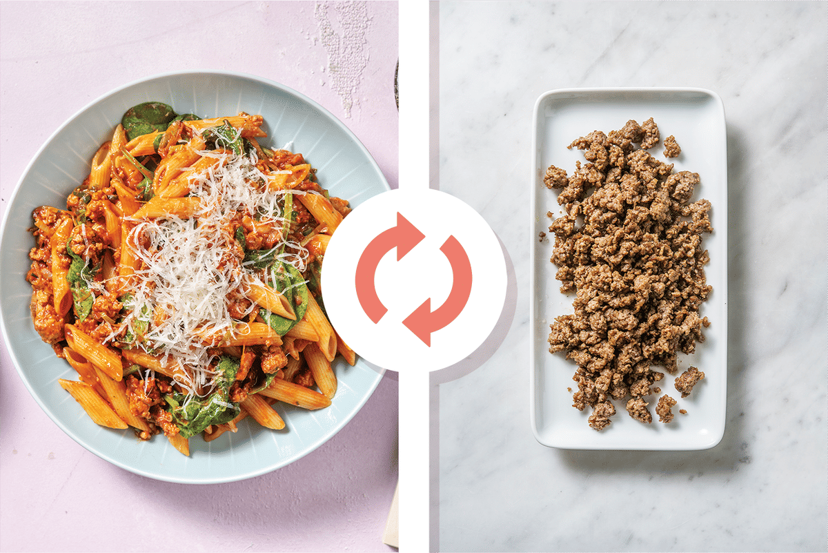 Garlic-Herb Beef & Veggie Penne