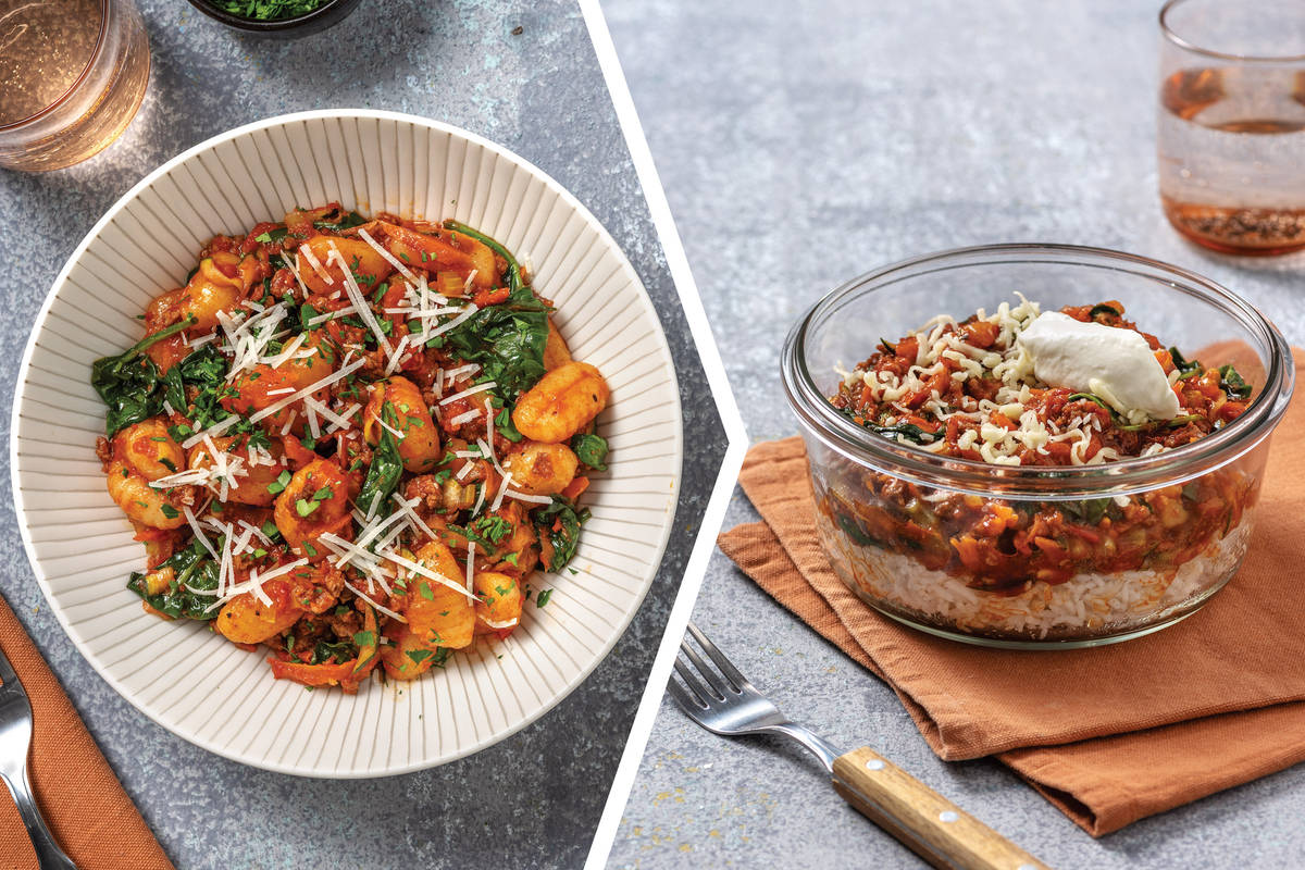 Beef & Veggie Ragu with Gnocchi for Dinner