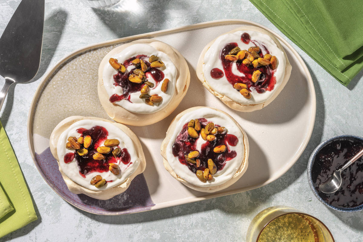 Berry-Cherry Mini Pavlovas