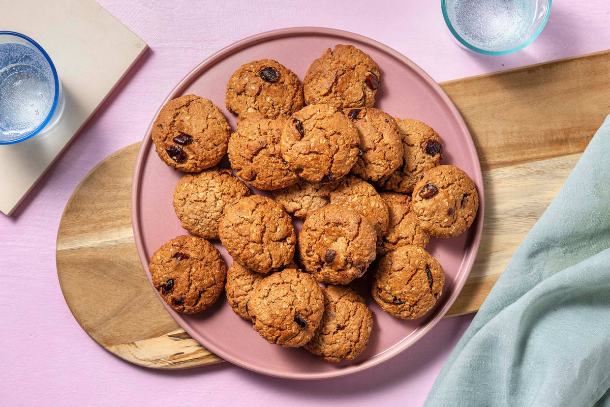 Haverkoekjes met hazelnoten en cranberry's