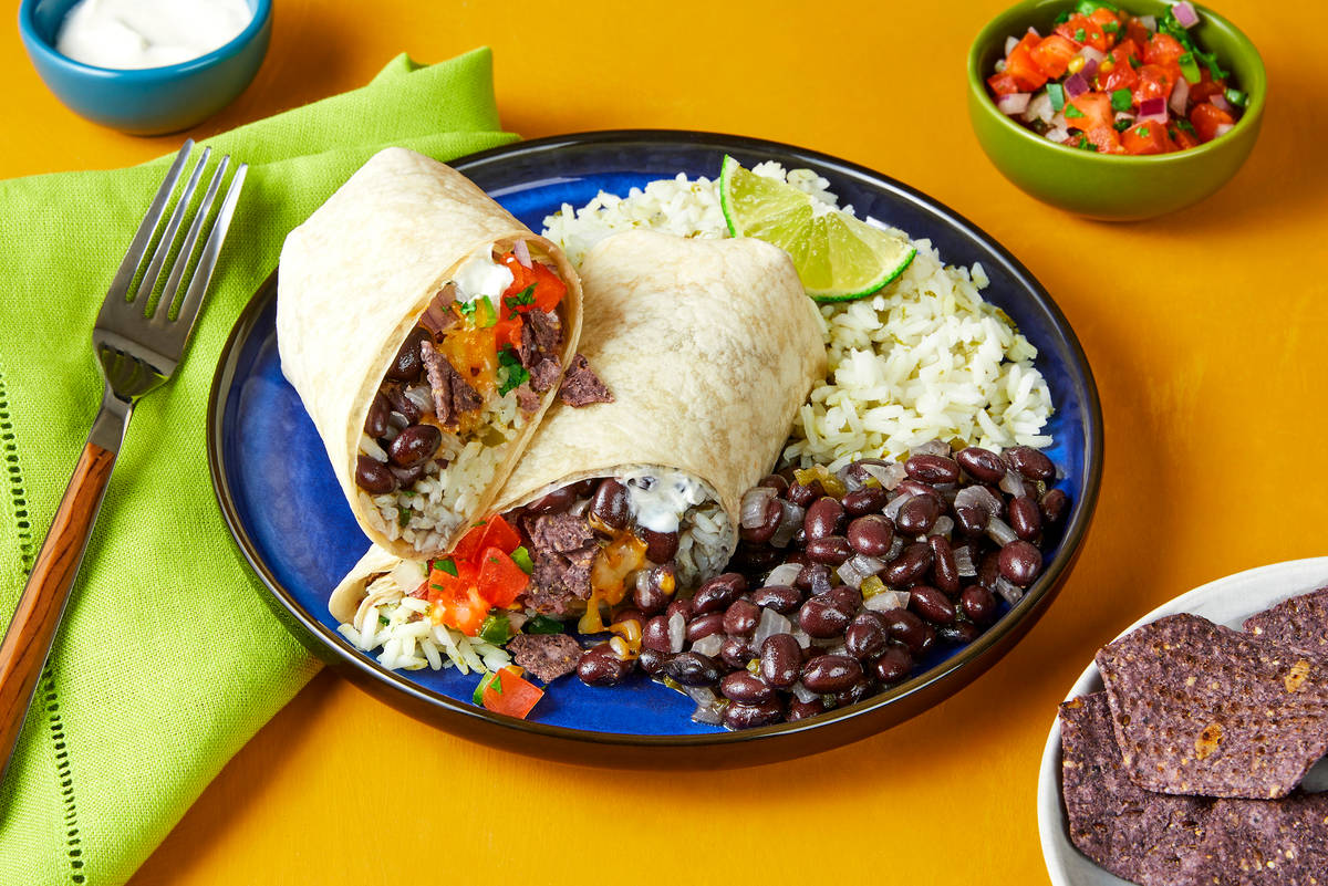 Black Bean & Blue Corn Crunch Burritos