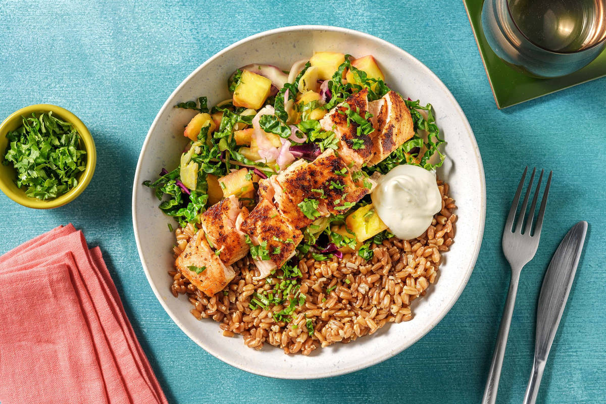 Carb Smart Jerk-Spiced Salmon Bowl