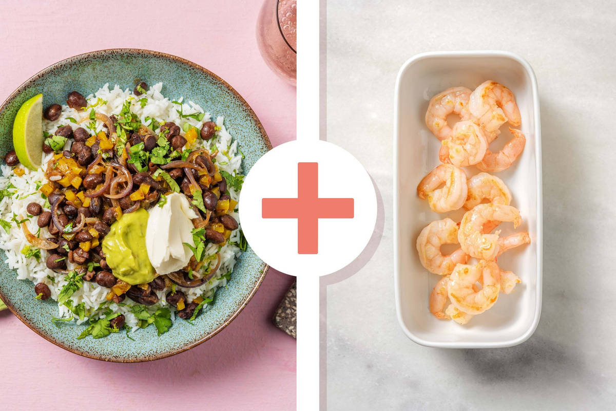 Warm Mexican-Style Shrimp and Bean Bowls