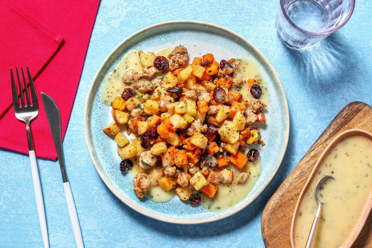 Sausage-Apple Stuffing Bowls