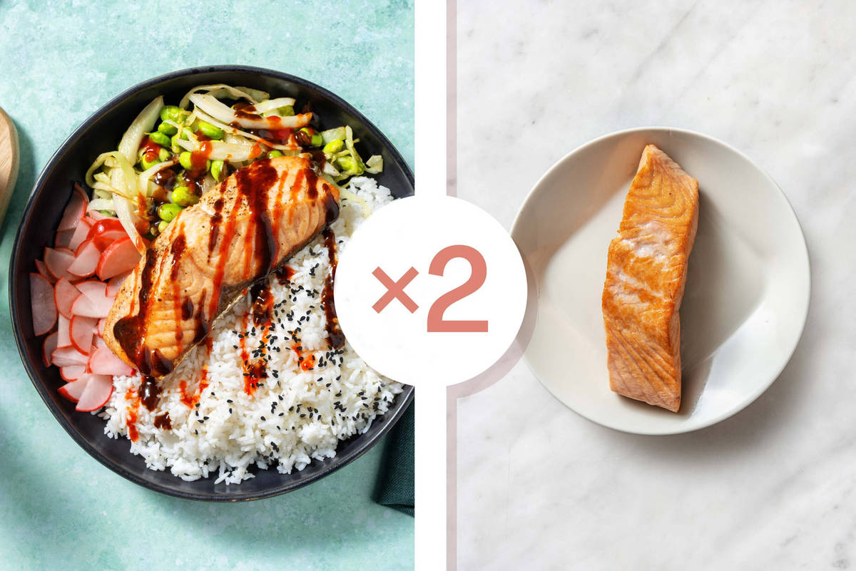 Sriracha Teriyaki Double Salmon Bowls