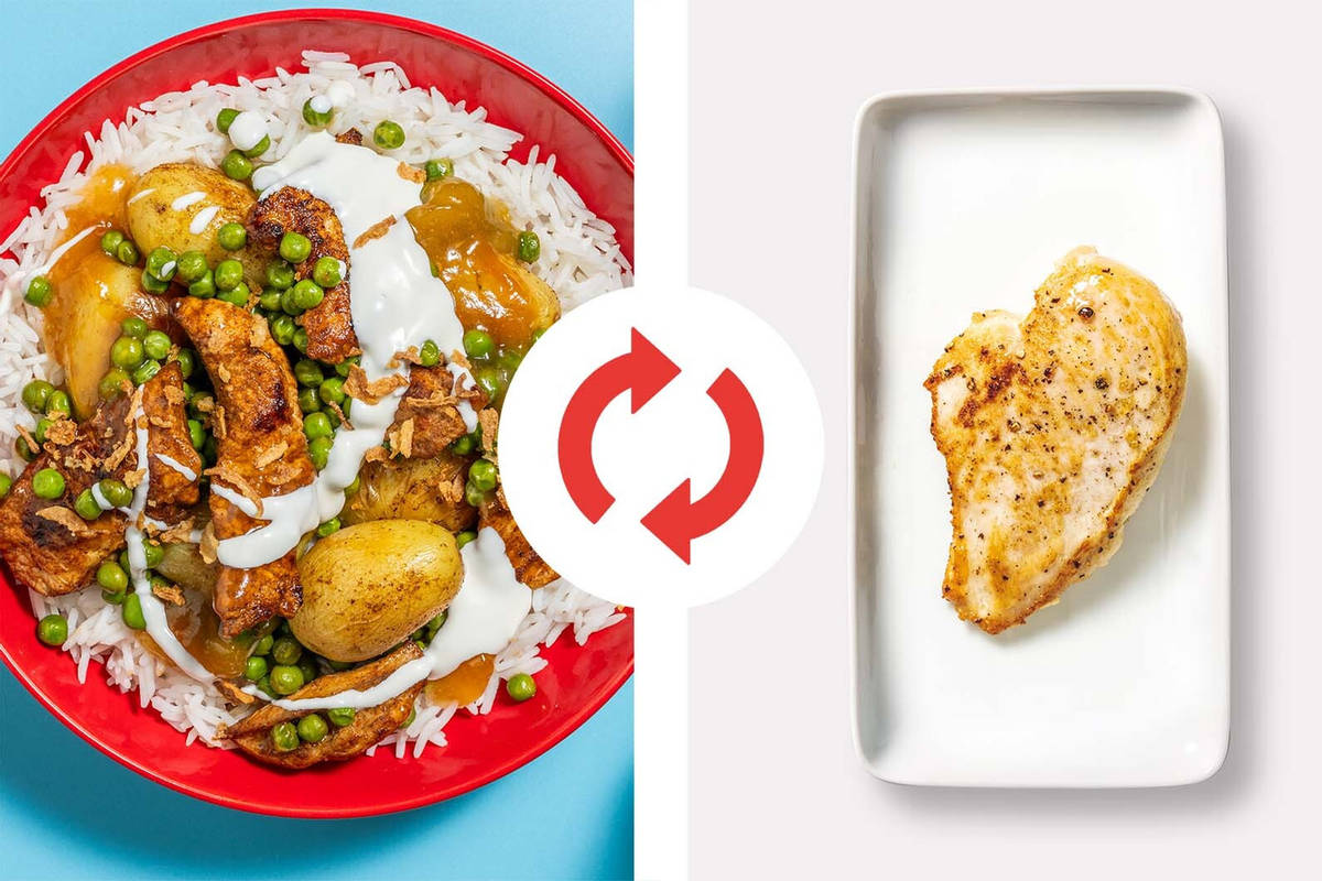 Curried Chicken Breast Samosa Bowls