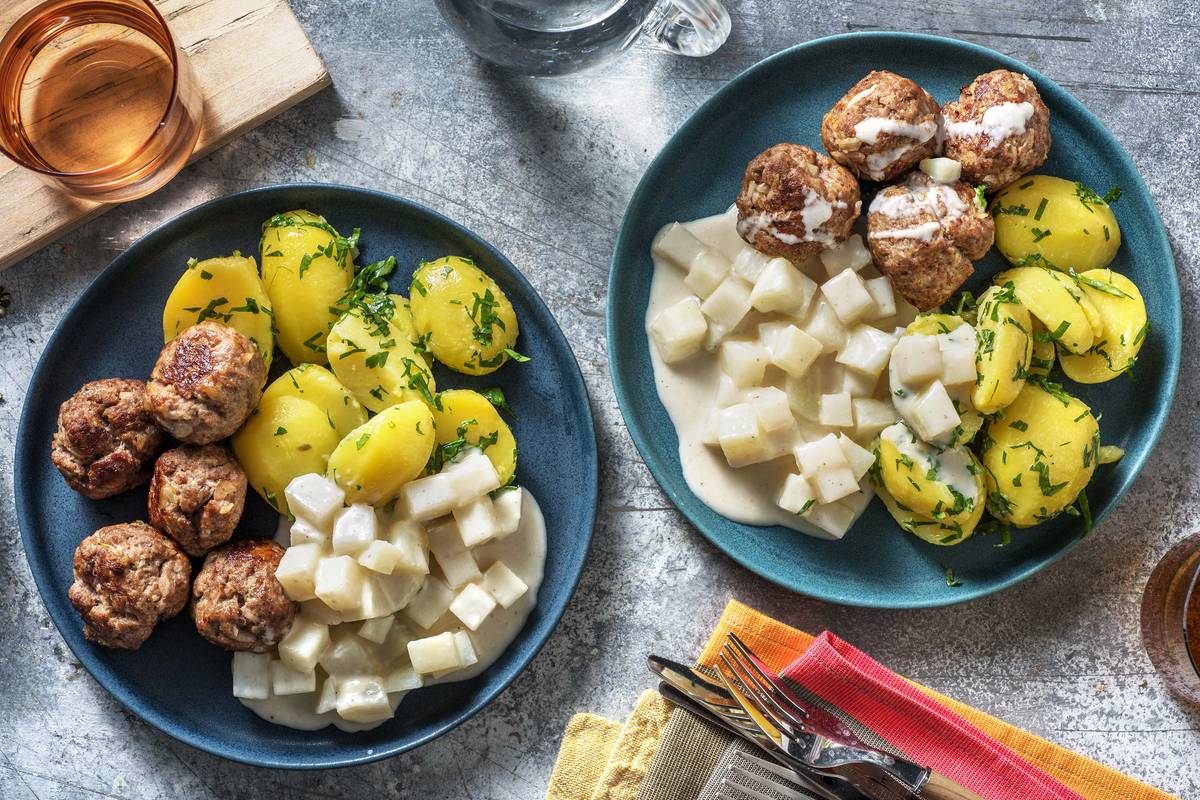 Bouletten mit Rahmkohlrabi
