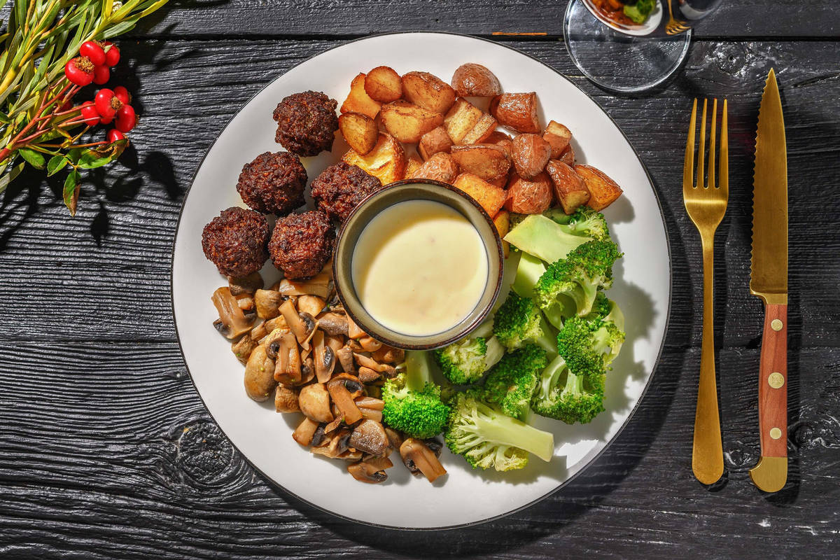 Bison Meatballs and Mushrooms