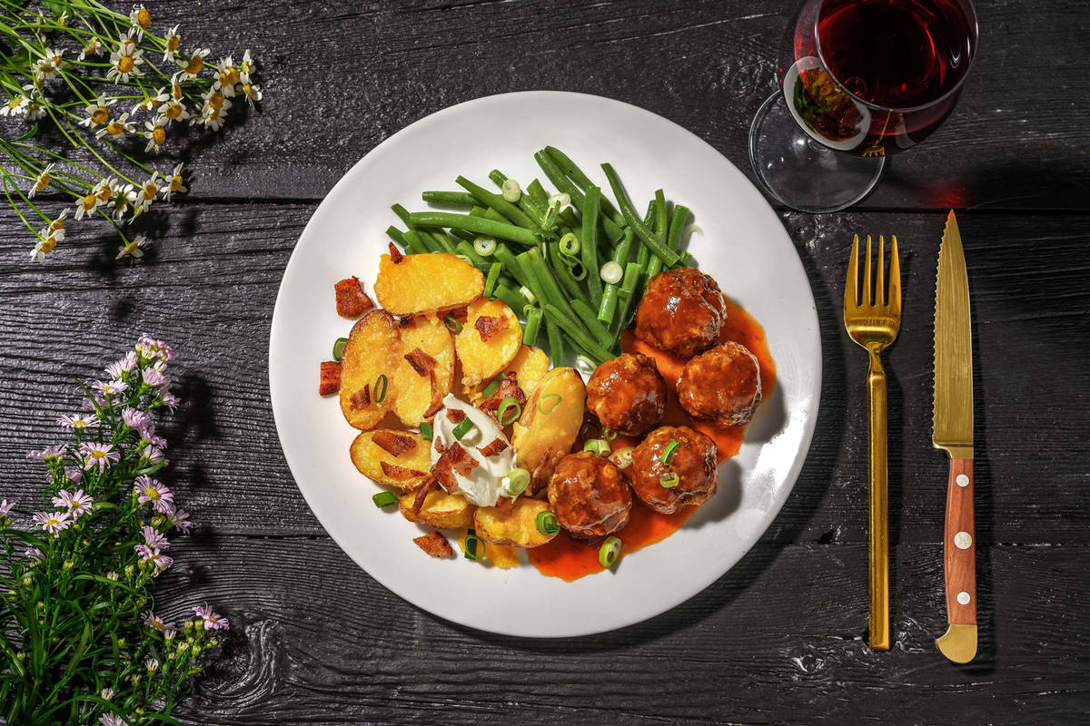 Glazed Bison Meatballs