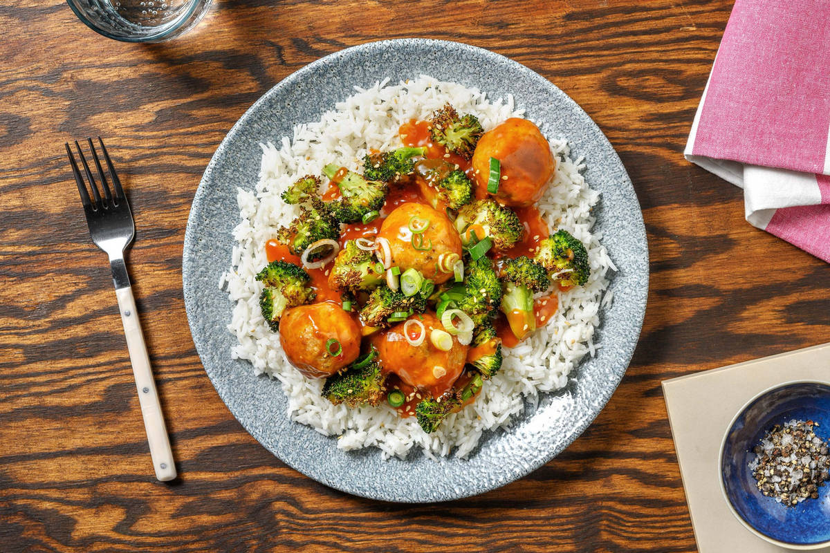Spicy General Tso-Style Turkey Meatballs