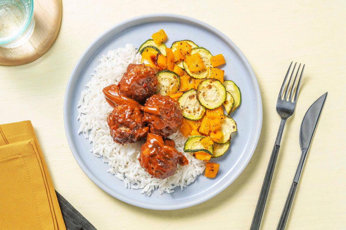 Boulettes de viande dans une sauce rétro au chili