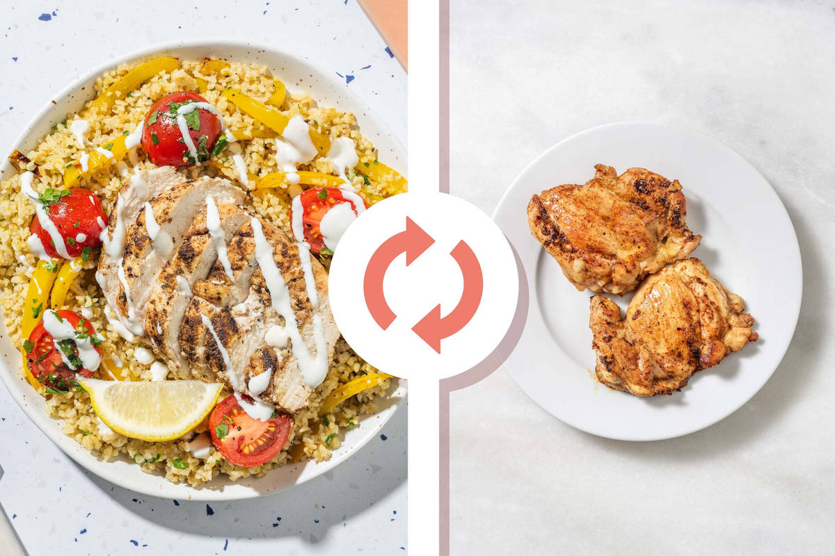 Roasted Shawarma-Spiced Chicken Thighs and Bulgur