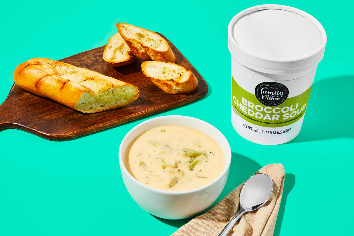Broccoli Cheddar Soup & Garlic Bread