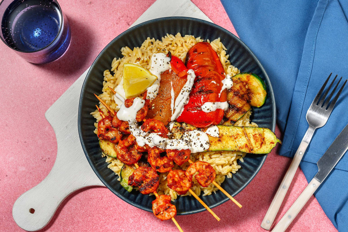 Brochettes de crevettes grillées