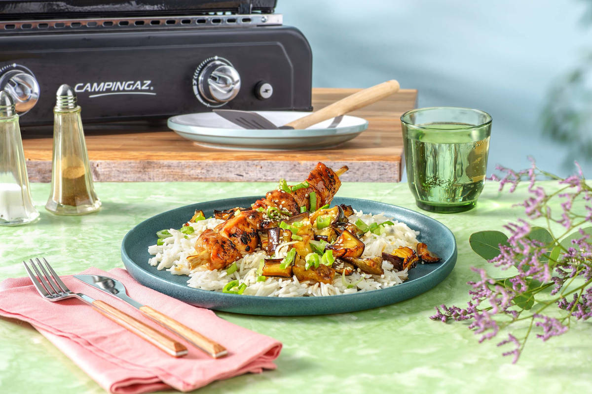 Brochettes de poulet teriyaki