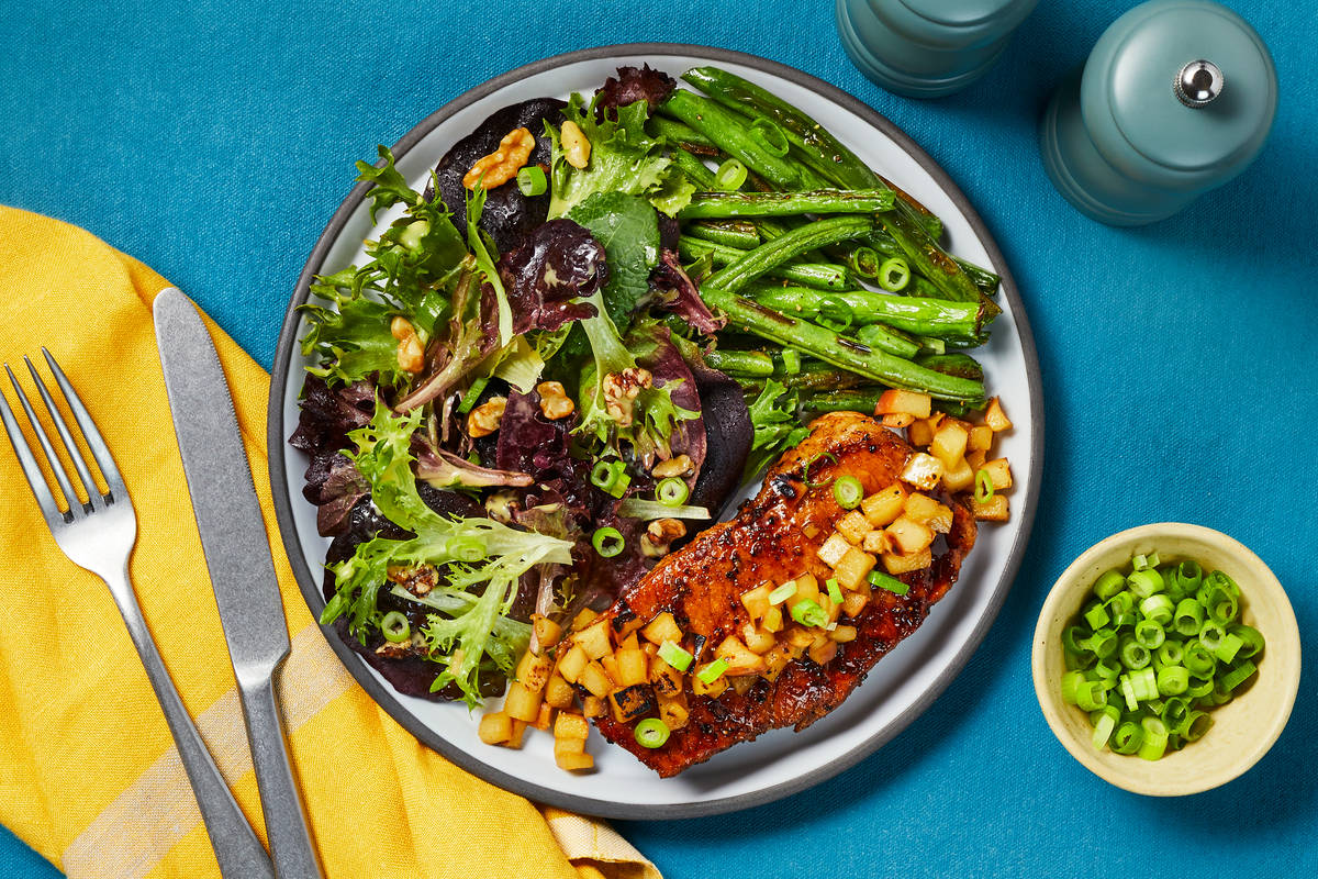 Brown Sugar Bourbon Apple Pork Chops