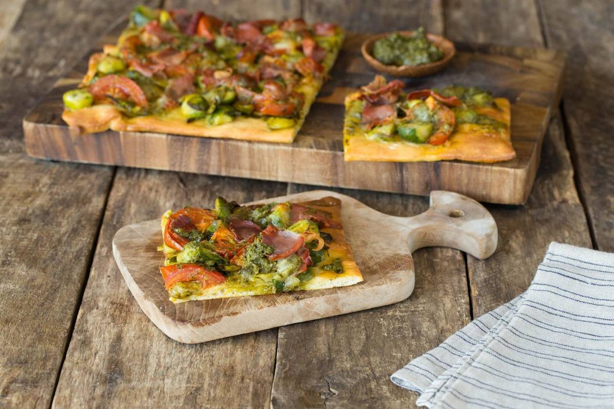 Brussels Sprouts and Prosciutto Flatbread